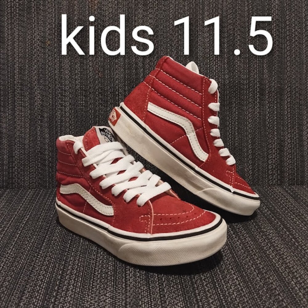VANS Kids Shoes Size 11.5 High Top Old Skool Shoes Deep Pink Lace Up GUC